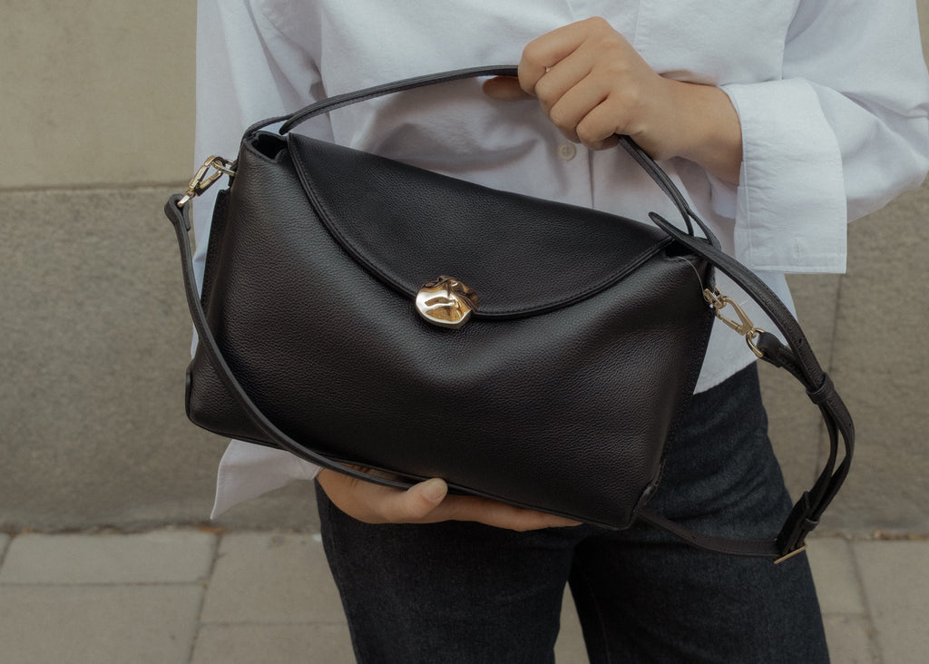 Hanna Grande Bag Grained Leather Black