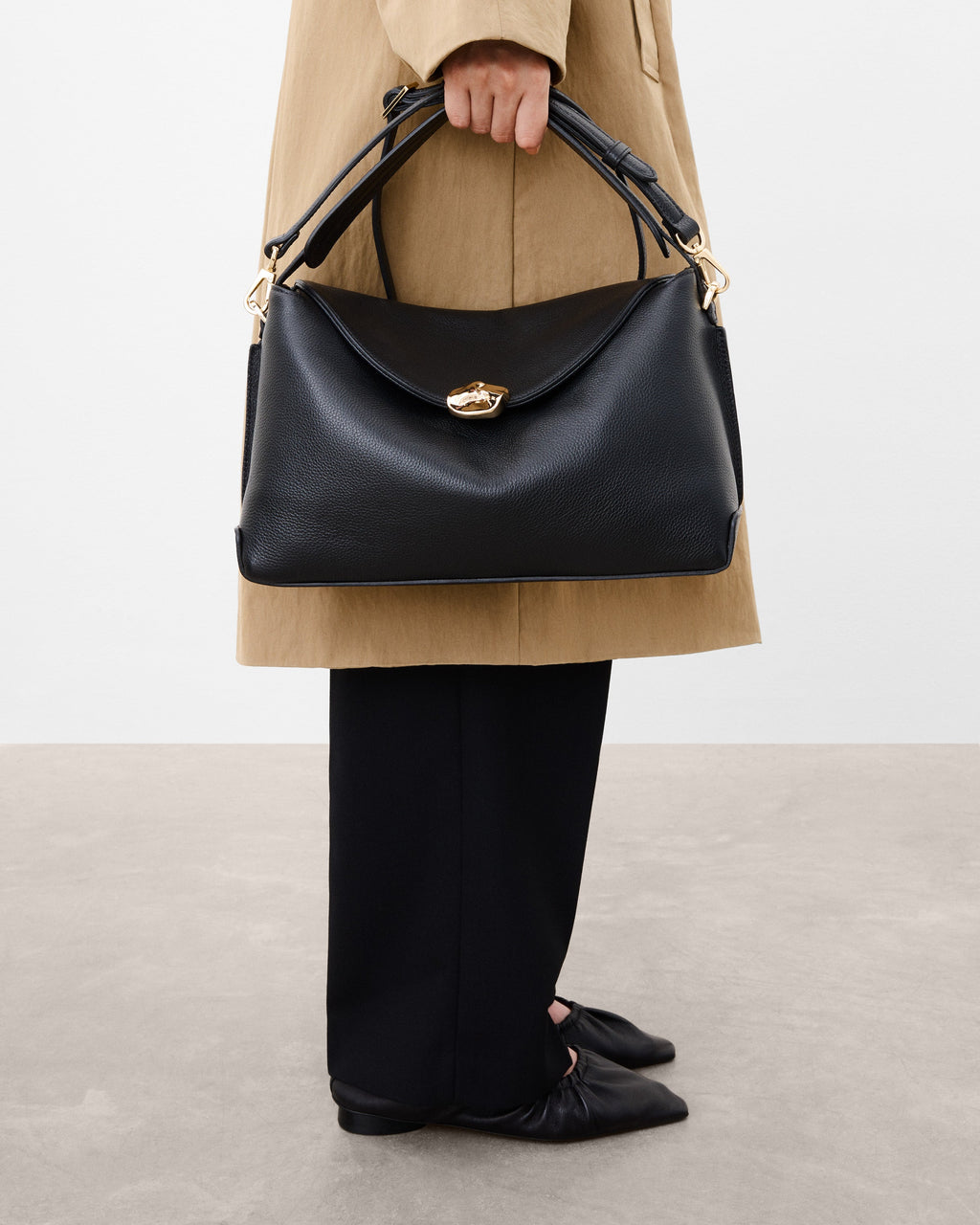 Hanna Grande Bag Grained Leather Black