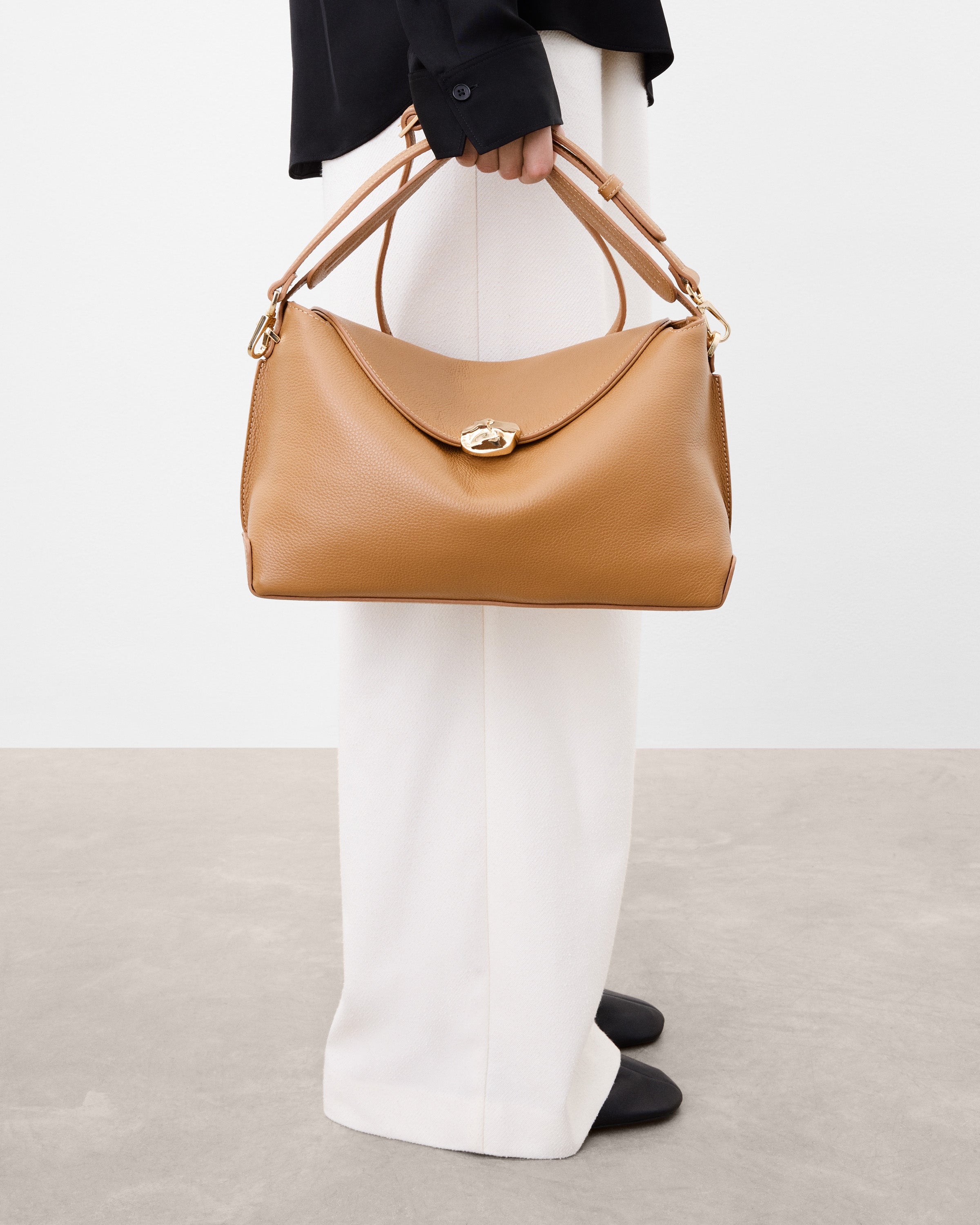 Hanna Grande Bag Grained Leather Cognac