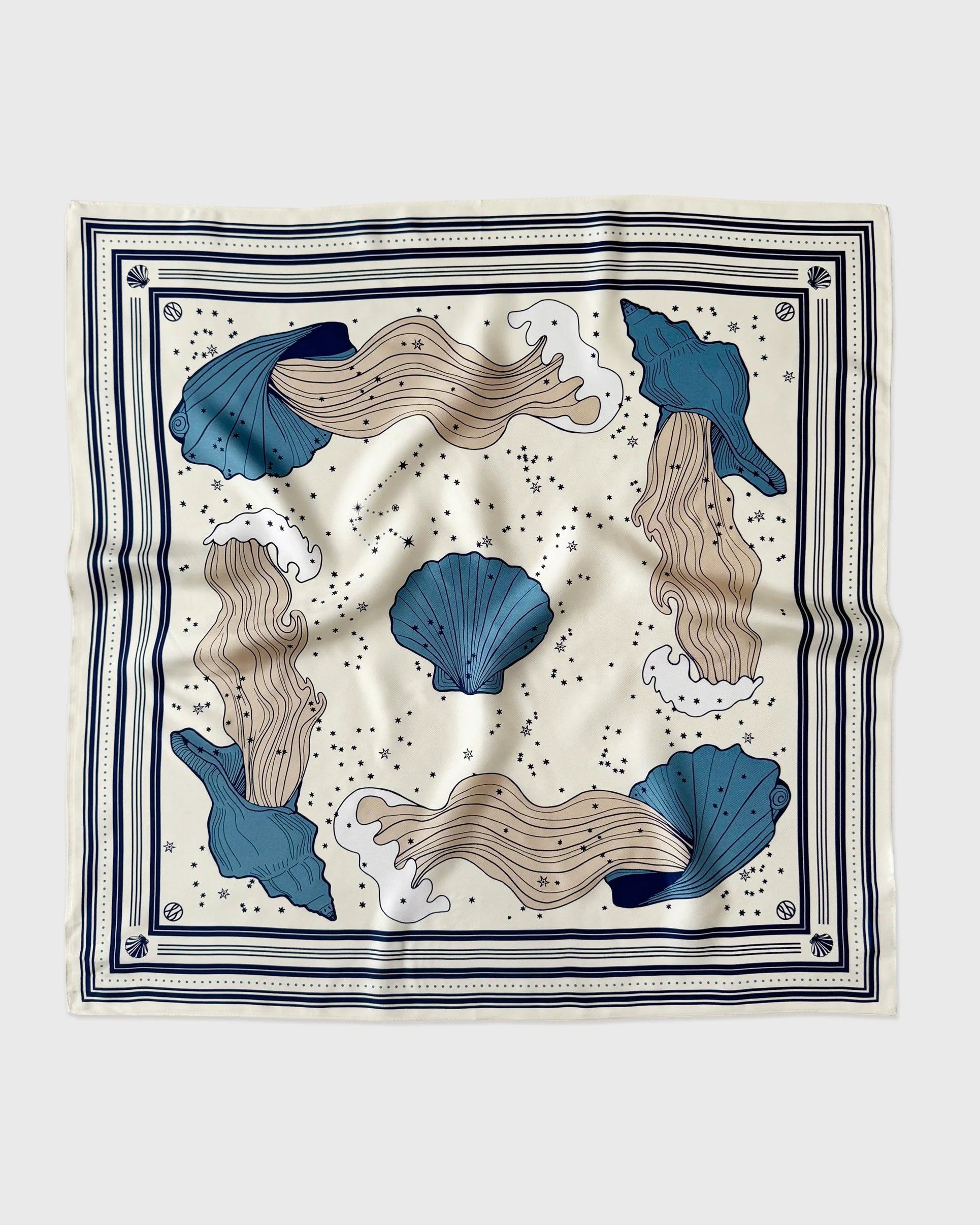Le Scarf, Zodiac Silk Scarf, Aquarius 65x65m
