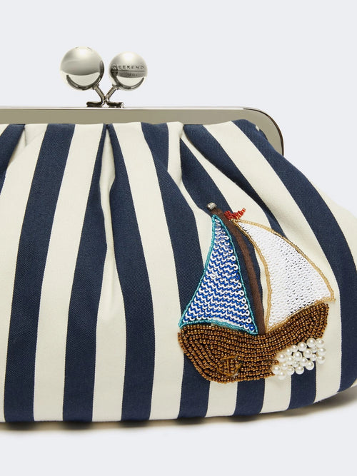Weekend Max Mara, Gerusia Pasticcino Striped Cotton Bag