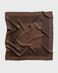 Le Scarf Striped Scarf, Chocolate & Espresso 80 × 80 cm