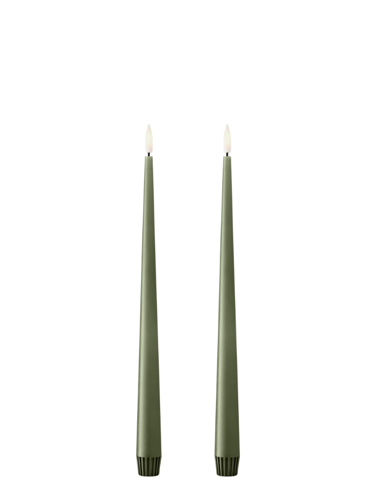 Ester&Erik, LED taper candles 2 pcs - Green Soil