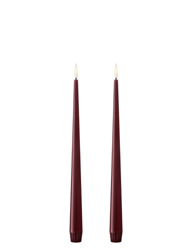 Ester&Erik, LED taper candles 2 pcs - Deep Wine