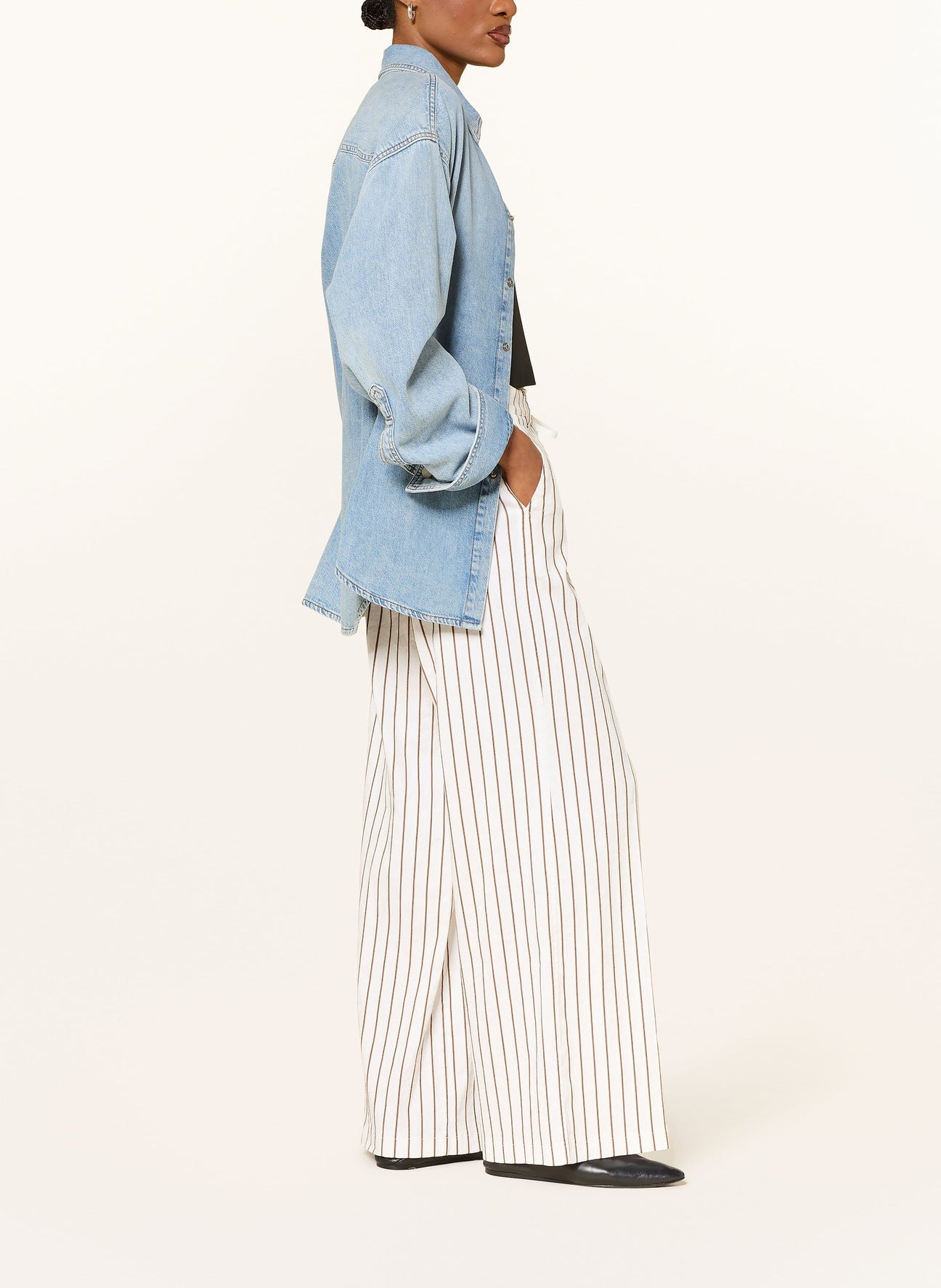 Cambio, Adrienne Housut Stripe Linen