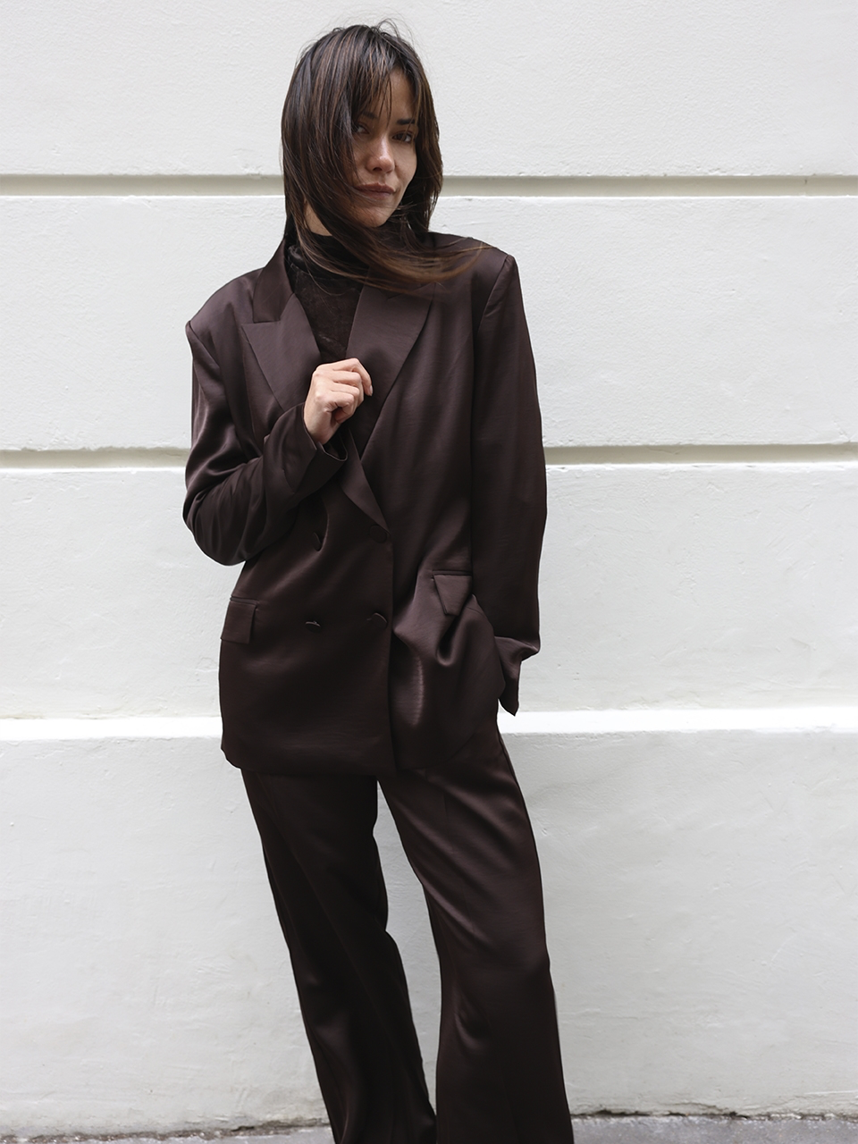 Dante6, Sevigny Oversized double-breasted blazer with satin look