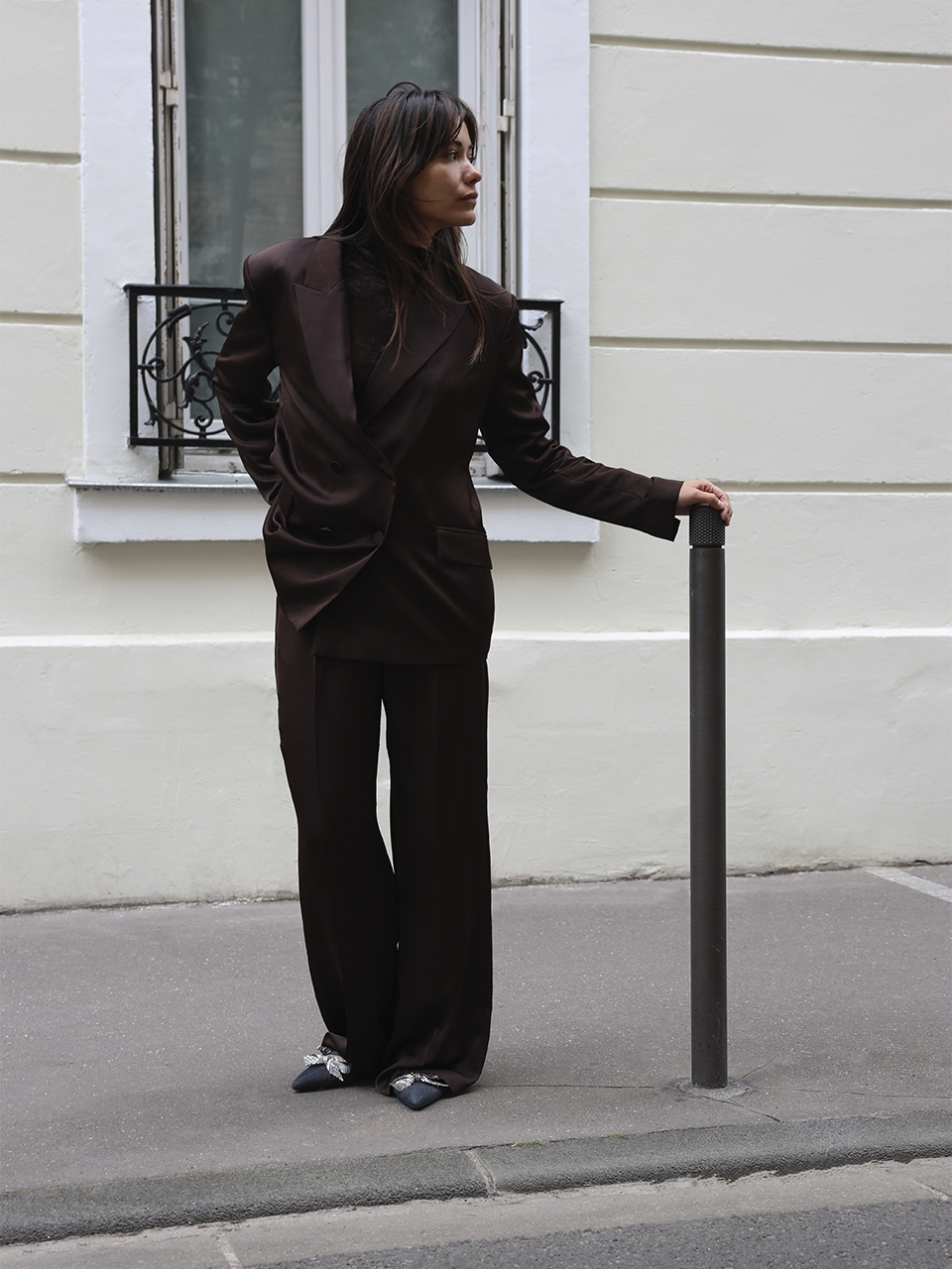 Dante6, Sevigny Oversized double-breasted blazer with satin look