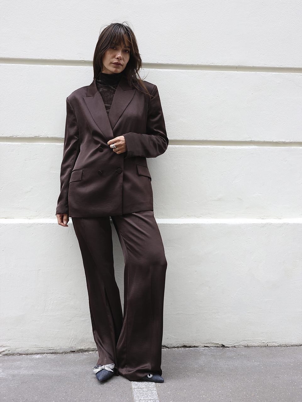 Dante6, Sevigny Oversized double-breasted blazer with satin look