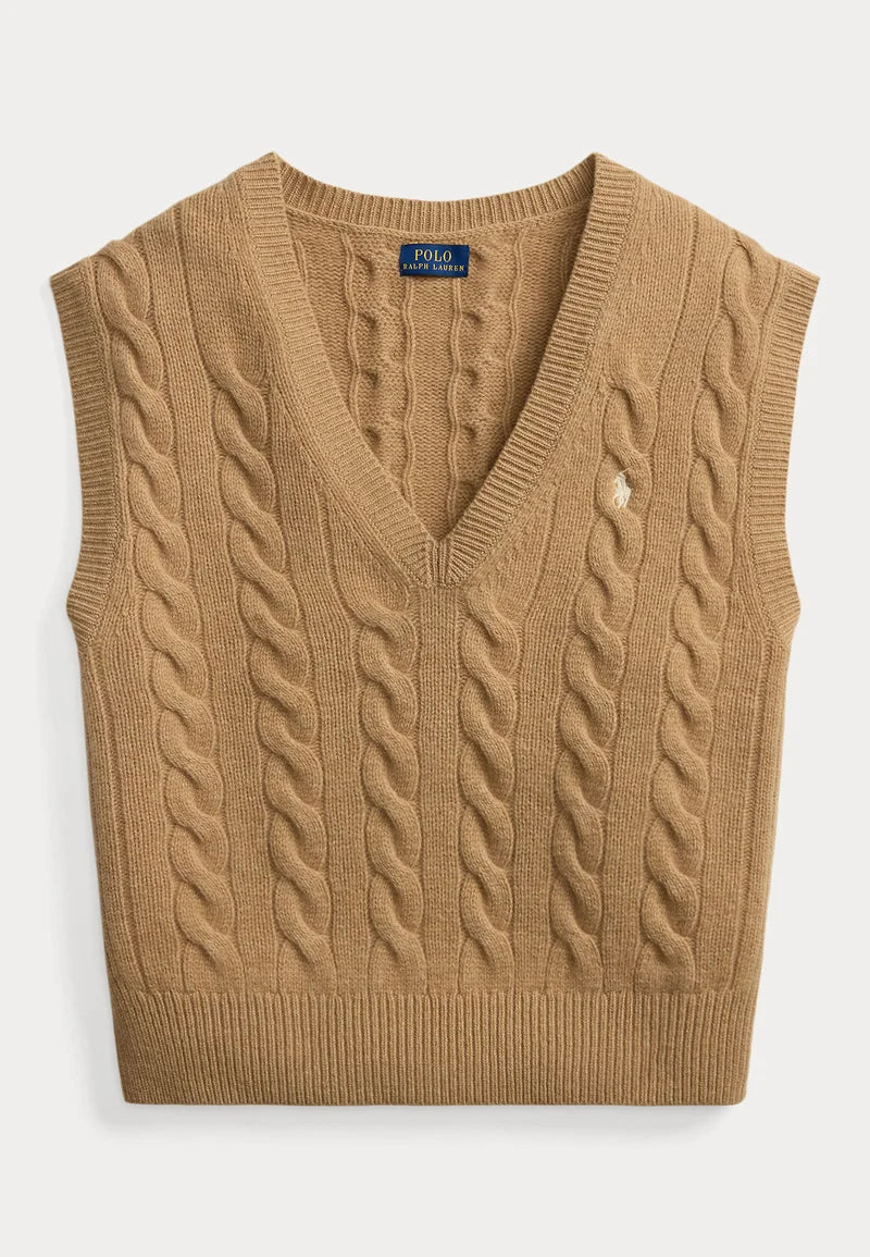 Cable-Knit Cashmere Vest, Polo Ralph Lauren