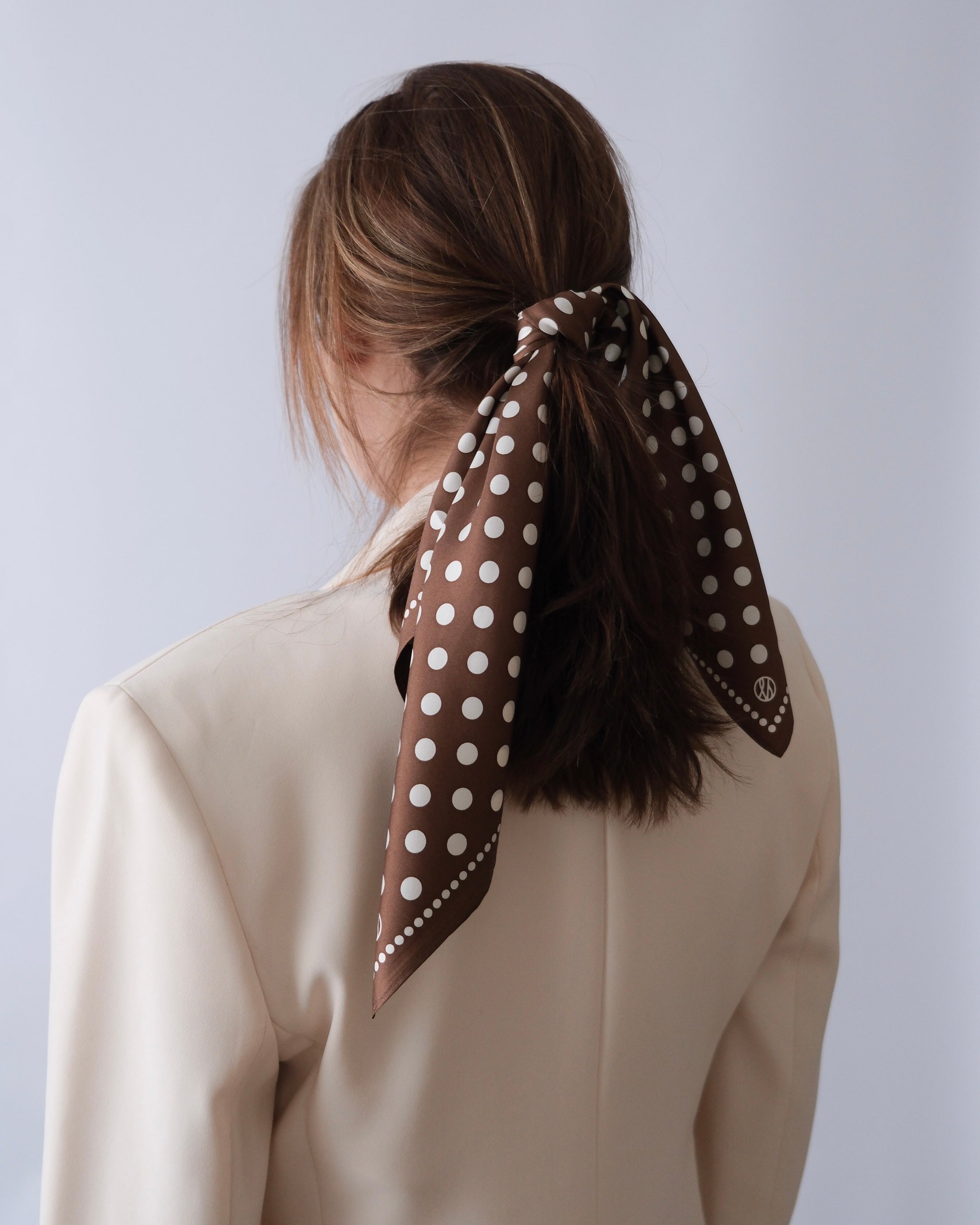 POLKADOT SCARF | BROWN | 50 CM