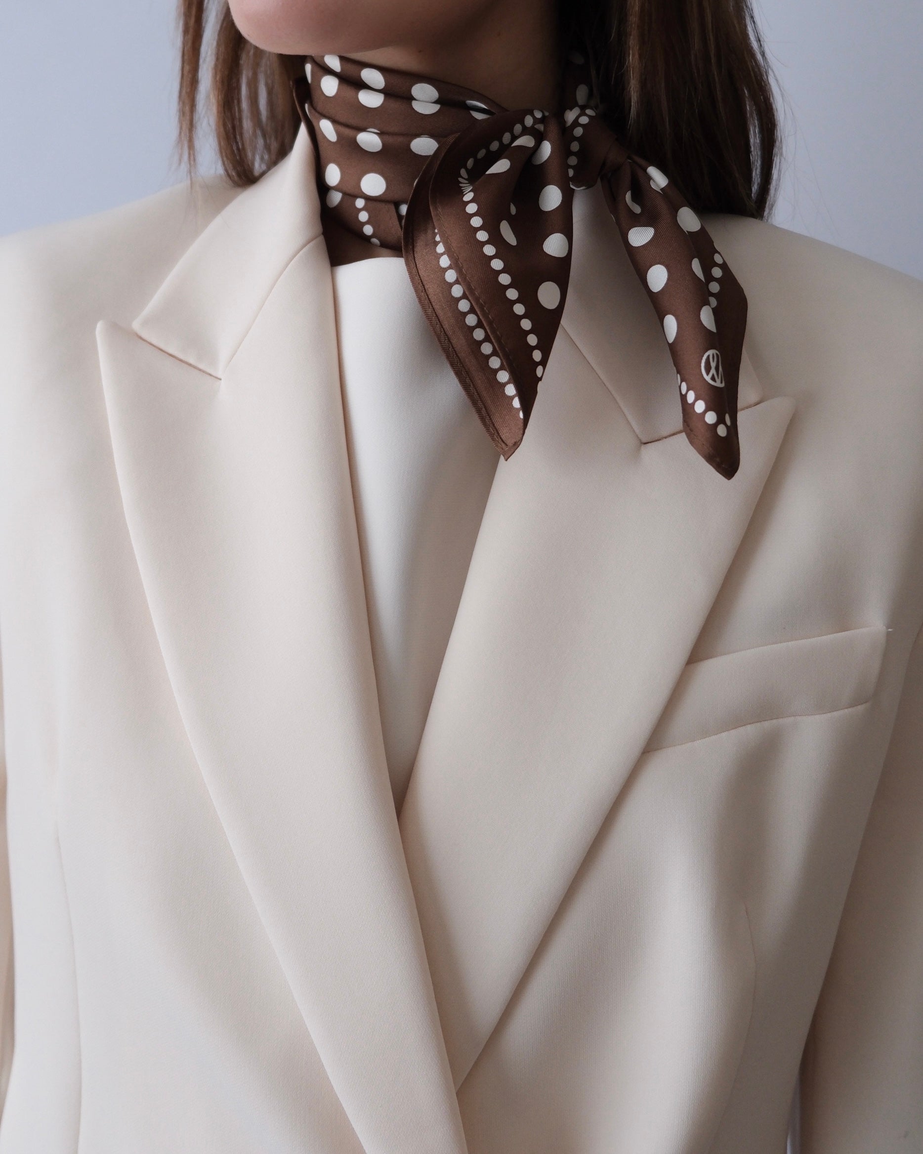 POLKADOT SCARF | BROWN | 50 CM