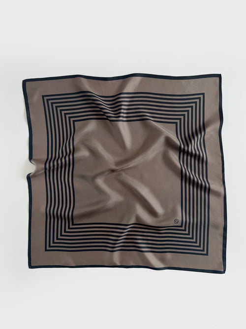 STRIPED SCARF | TAUPE | 65 CM