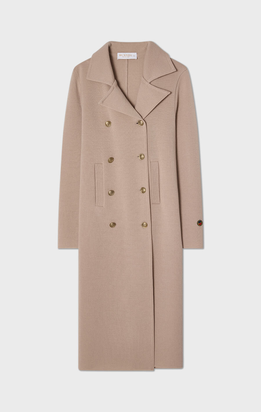 Iris Long Knitted Wool Coat Fudge