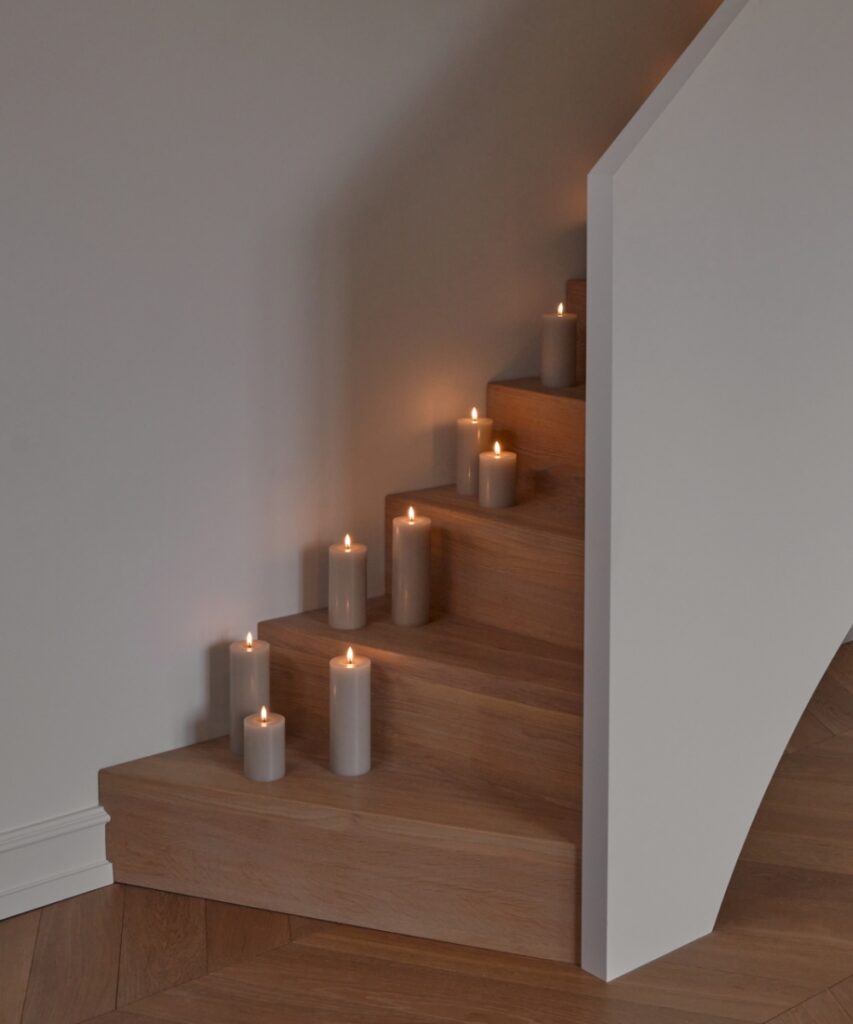 Ester&Erik, LED pilar candle - Champagne Metallic 15cm