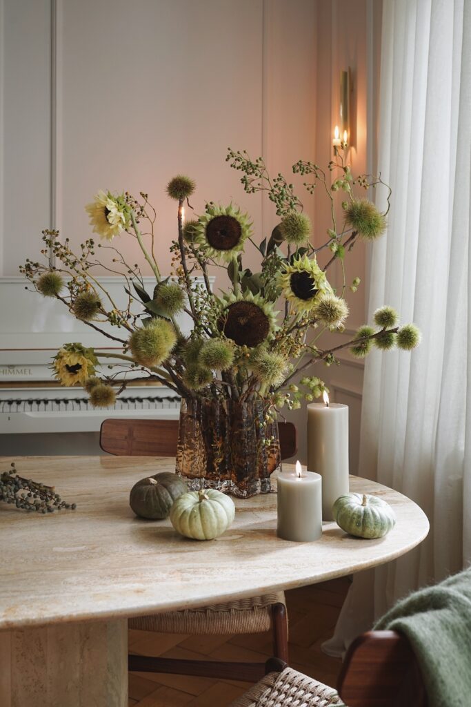 Ester&Erik, LED pilar candle - Champagne Metallic 15cm