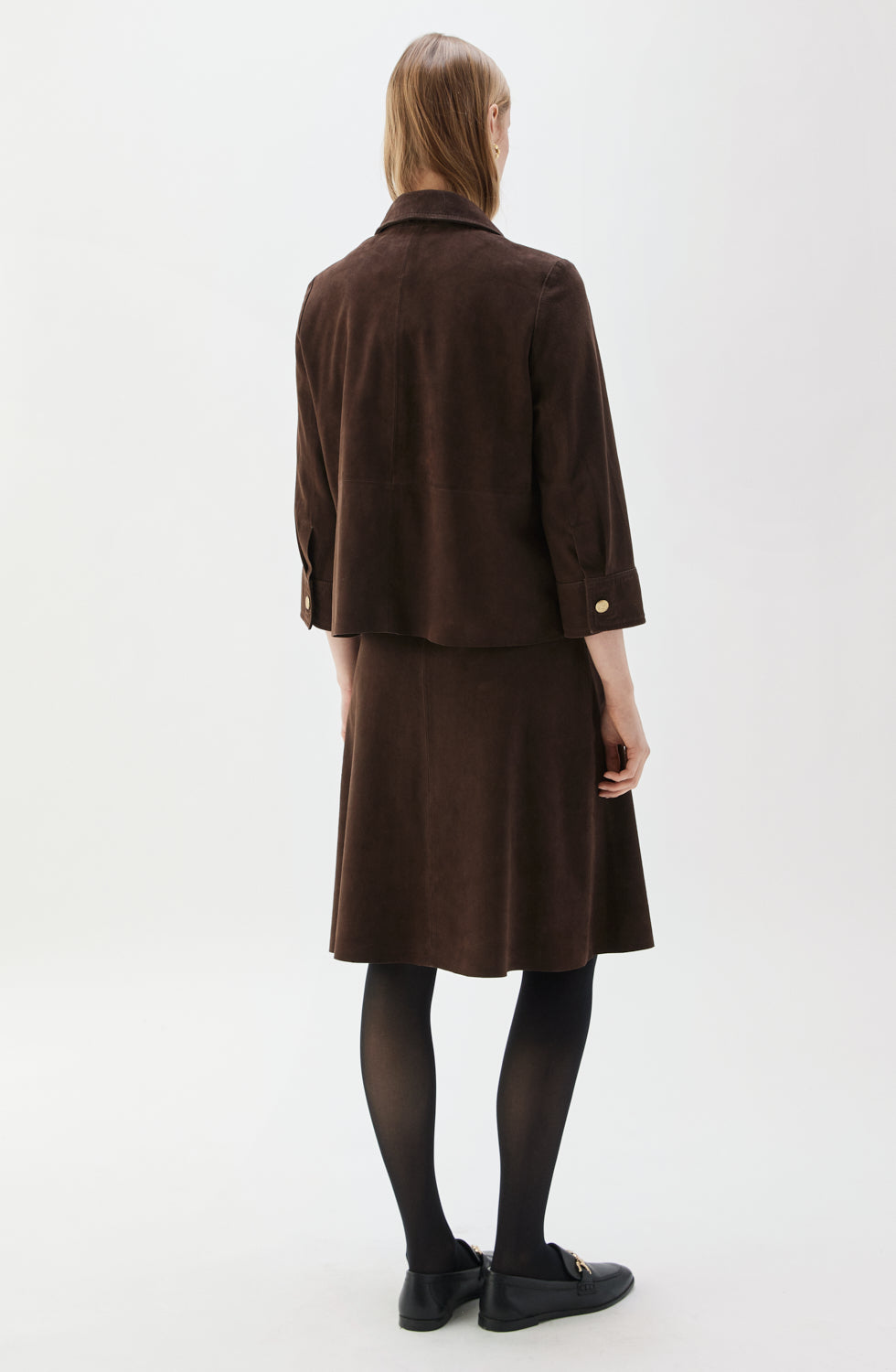Busnel, Alianne Suede Skirt – Espresso