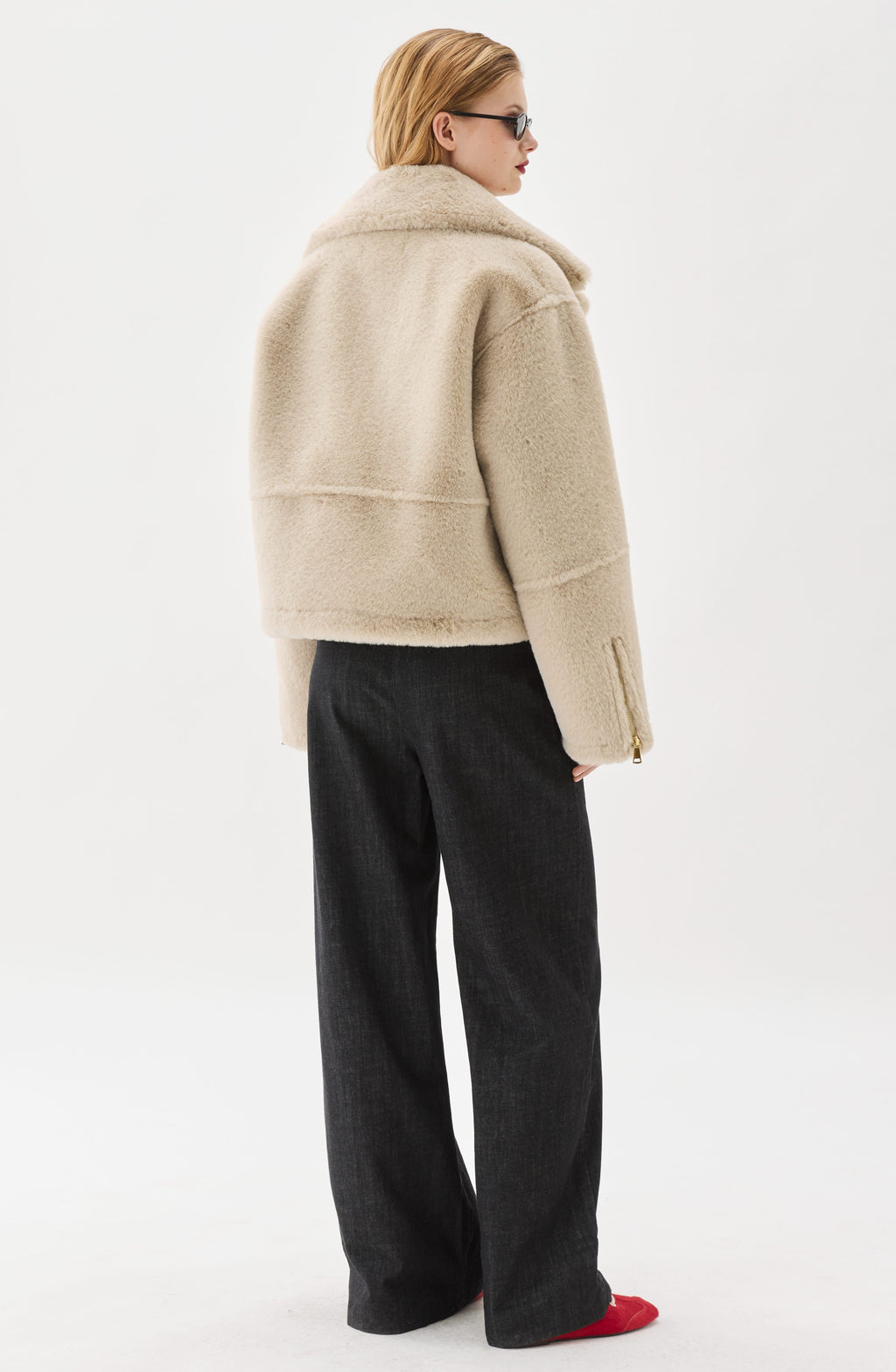 Mimi Fake Fur Jacket Light Beige