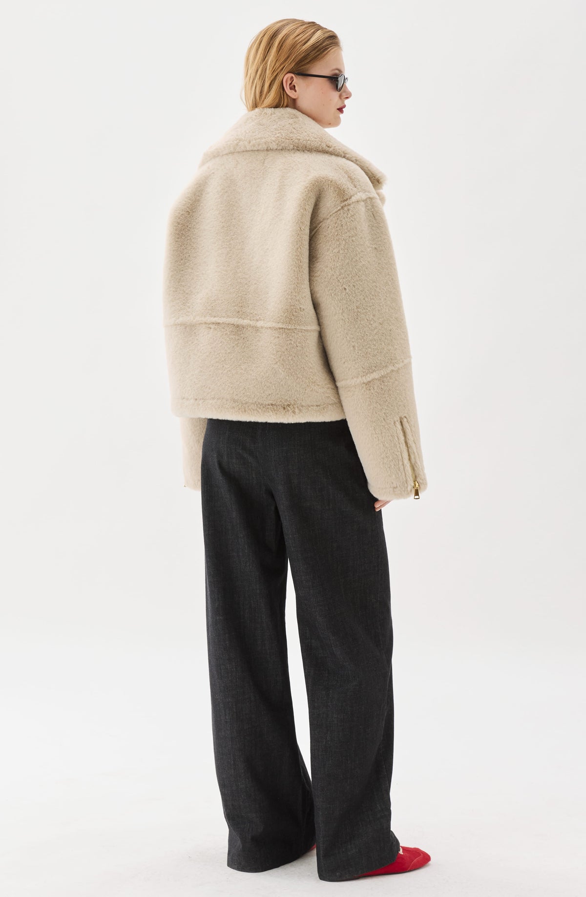Mimi Fake Fur Jacket Light Beige