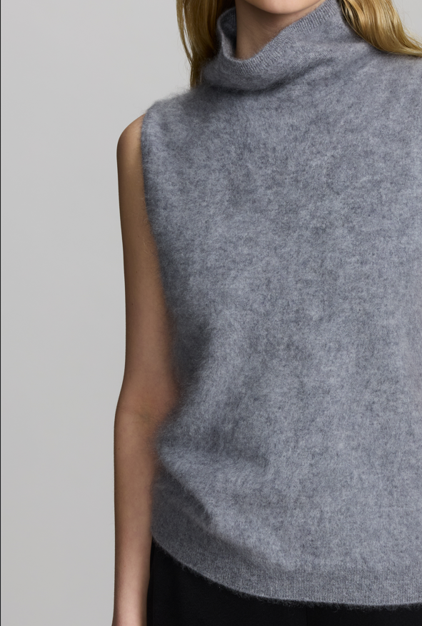 Rivoli Cashmere Knit Top, Balmuir