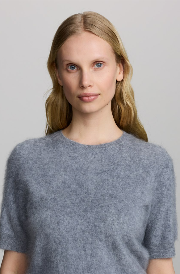 Rivoli short sleeve knit Soft grey, Balmuir