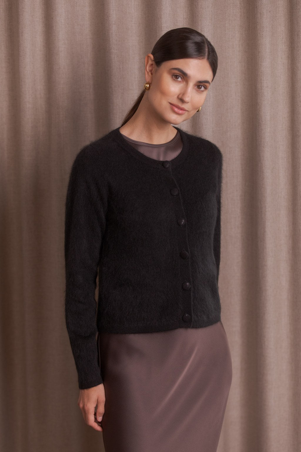 Pitkähihainen kashmirneuletakki, Black