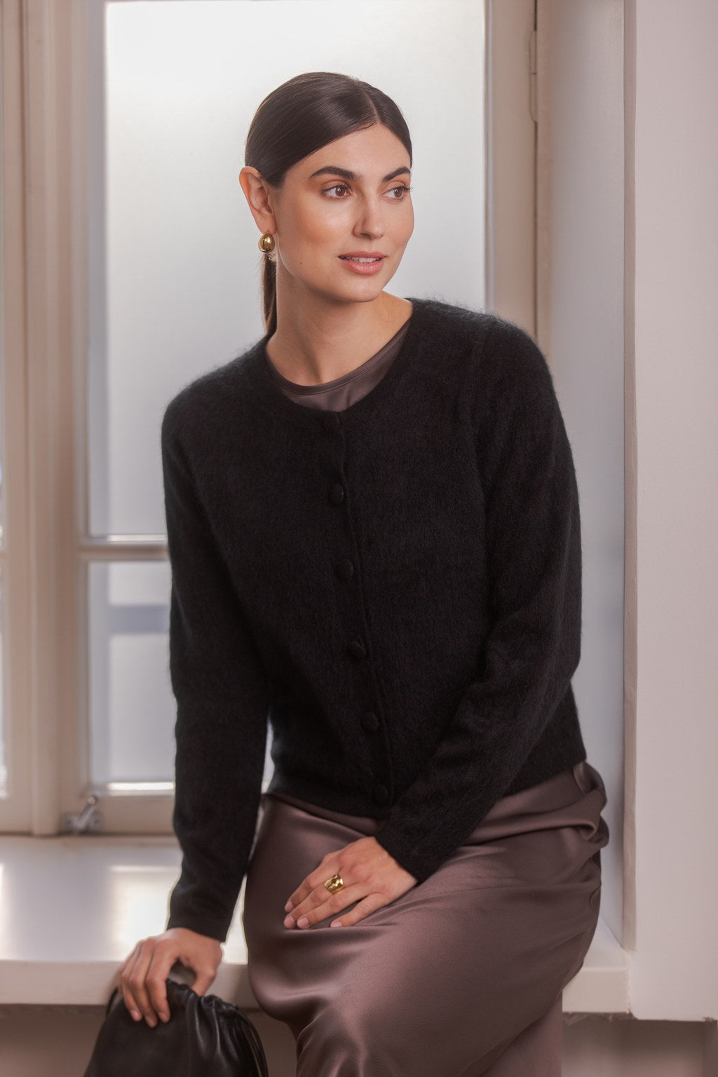 Pitkähihainen kashmirneuletakki, Black