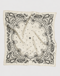WOOL PAISLEY SCARF | WHITE & BLACK | 80 CM