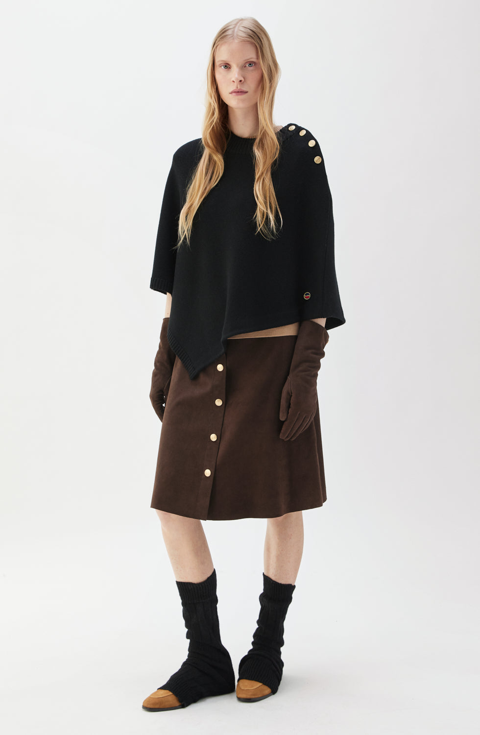 Busnel, Alianne Suede Skirt – Espresso