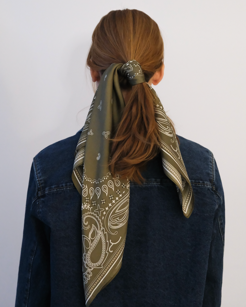 PAISLEY SCARF | OLIVE GREEN | 65 CM