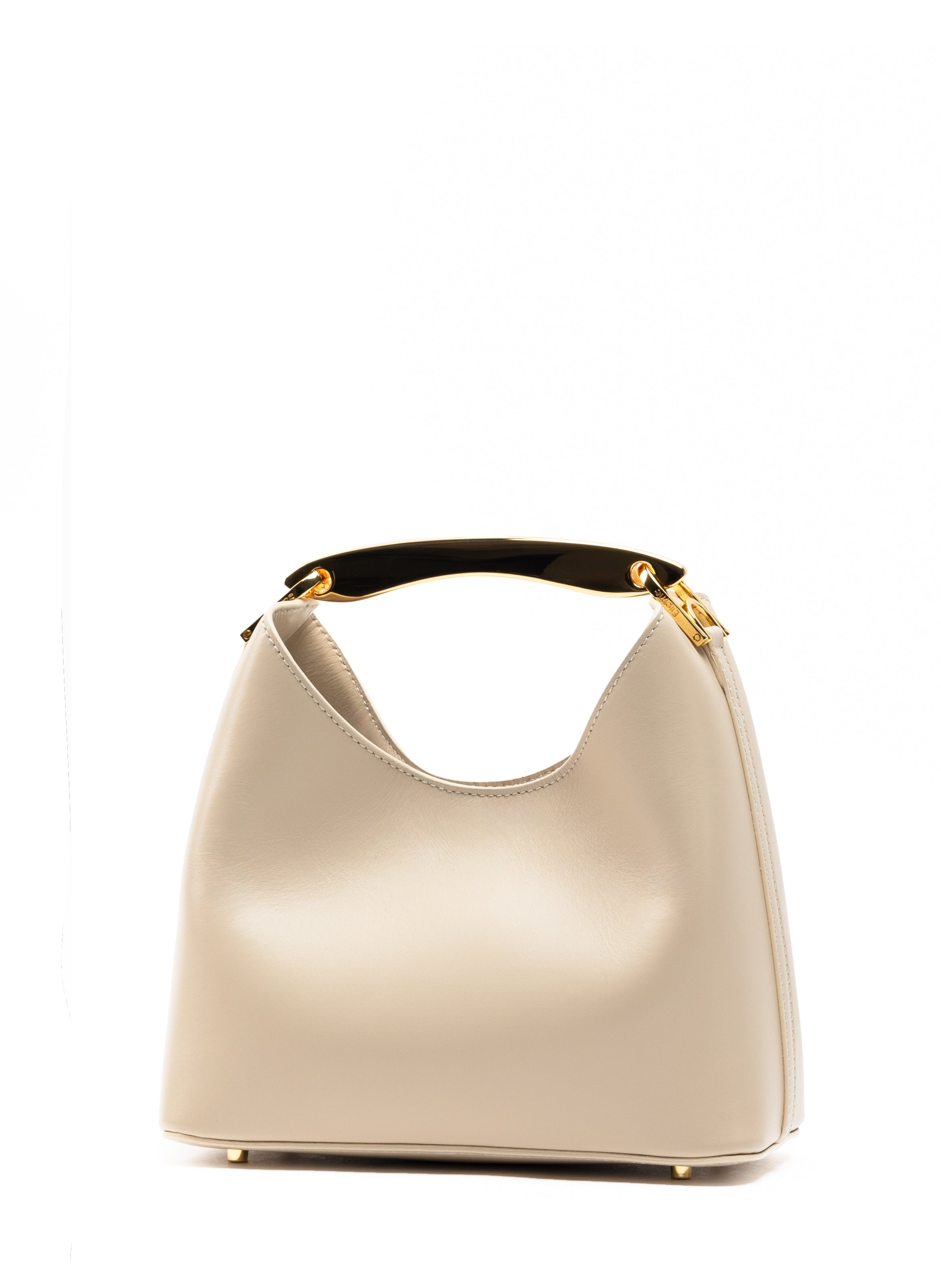 Small Boomerang Leather Sesame