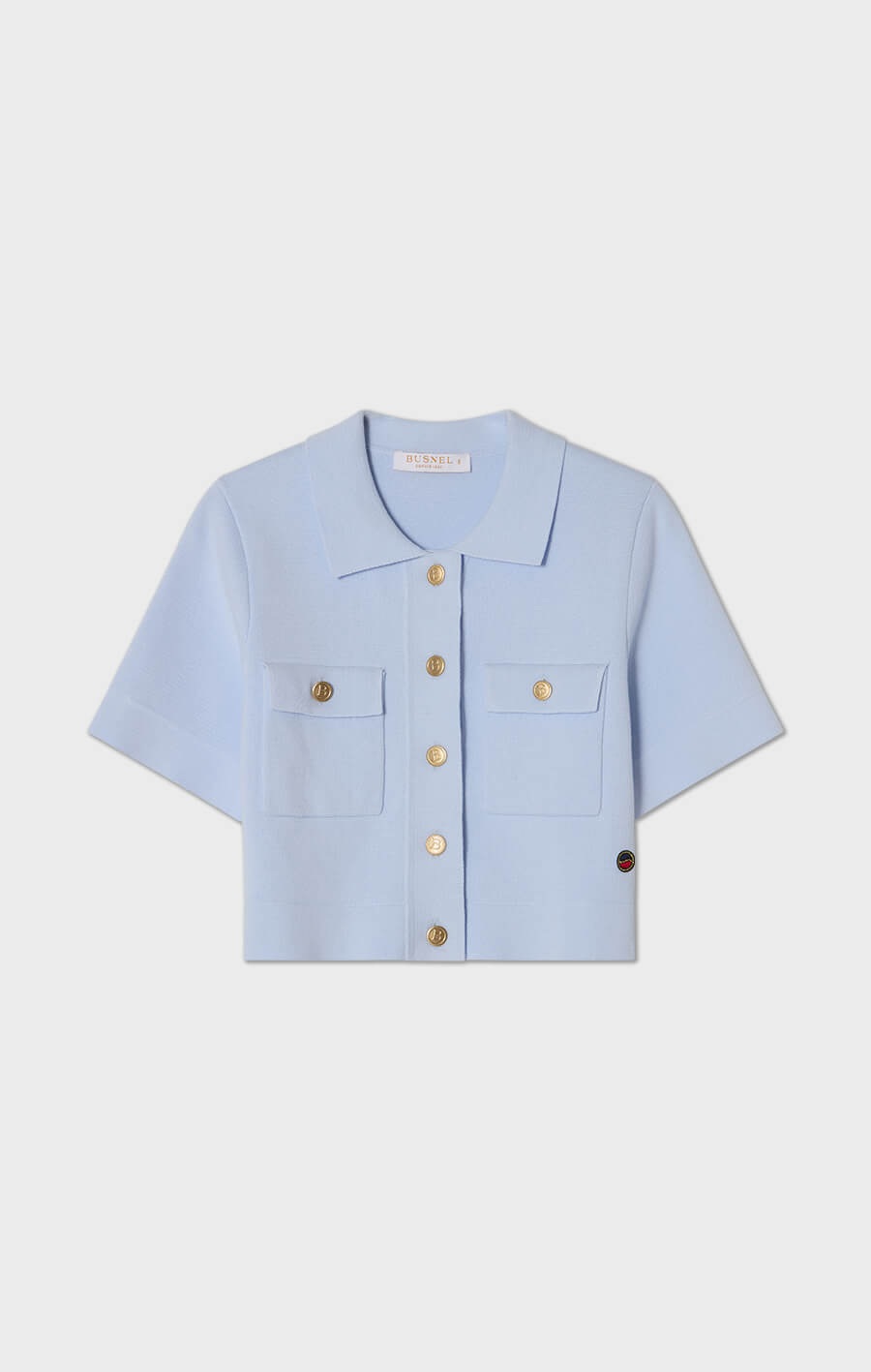 Valery Cropped Cotton Jacket Ice Blue