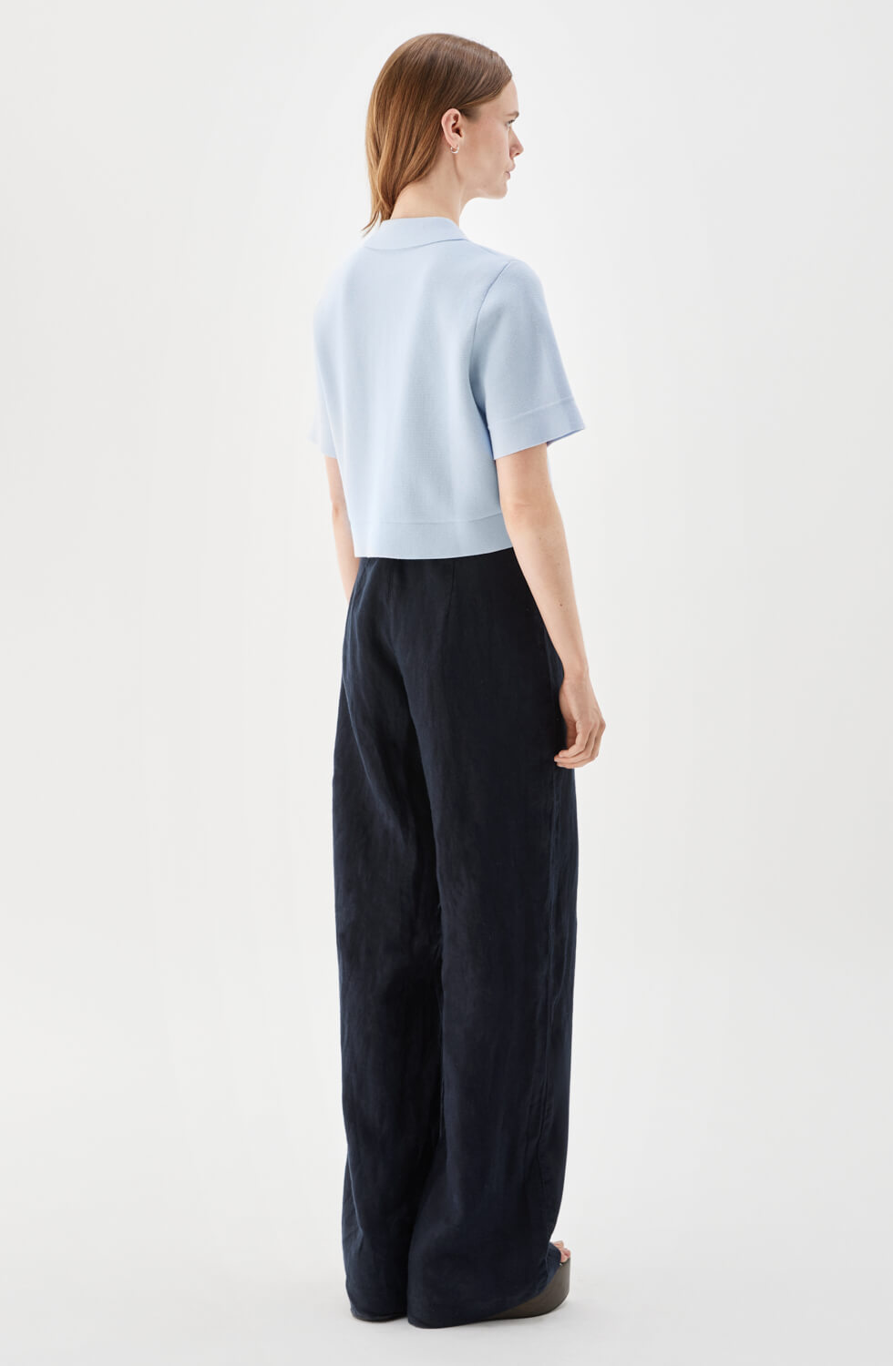 Valery Cropped Cotton Jacket Ice Blue