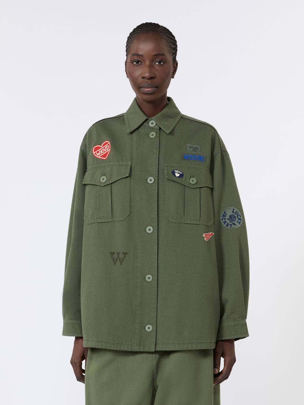 Embroidered cotton canvas jacket