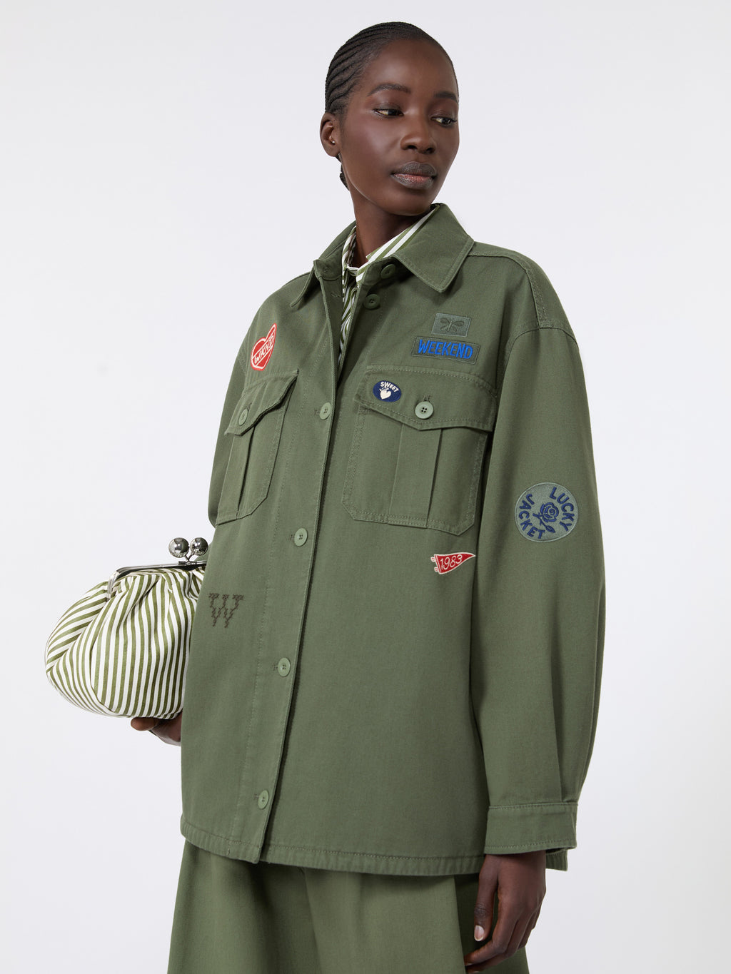 Embroidered cotton canvas jacket