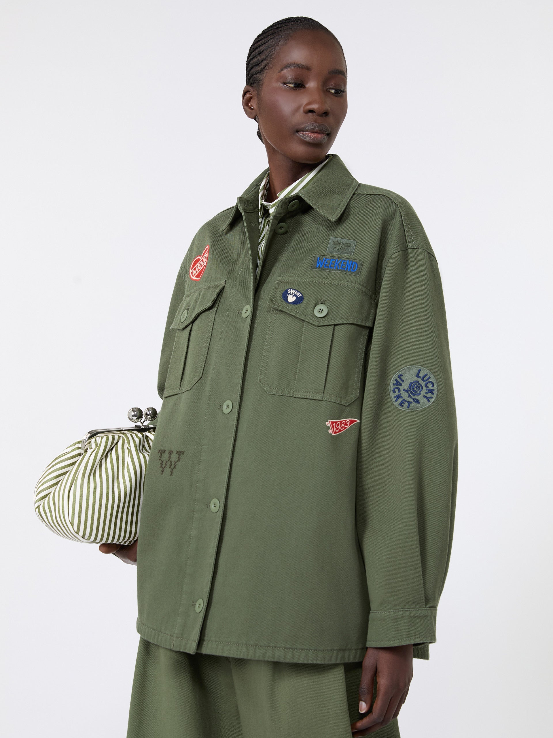 Embroidered cotton canvas jacket