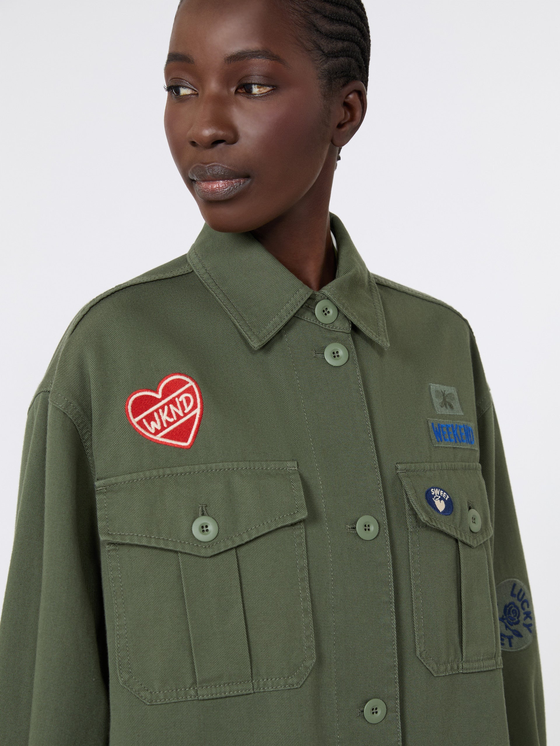 Embroidered cotton canvas jacket