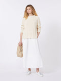 Cotton and linen canvas skirt - WHITE