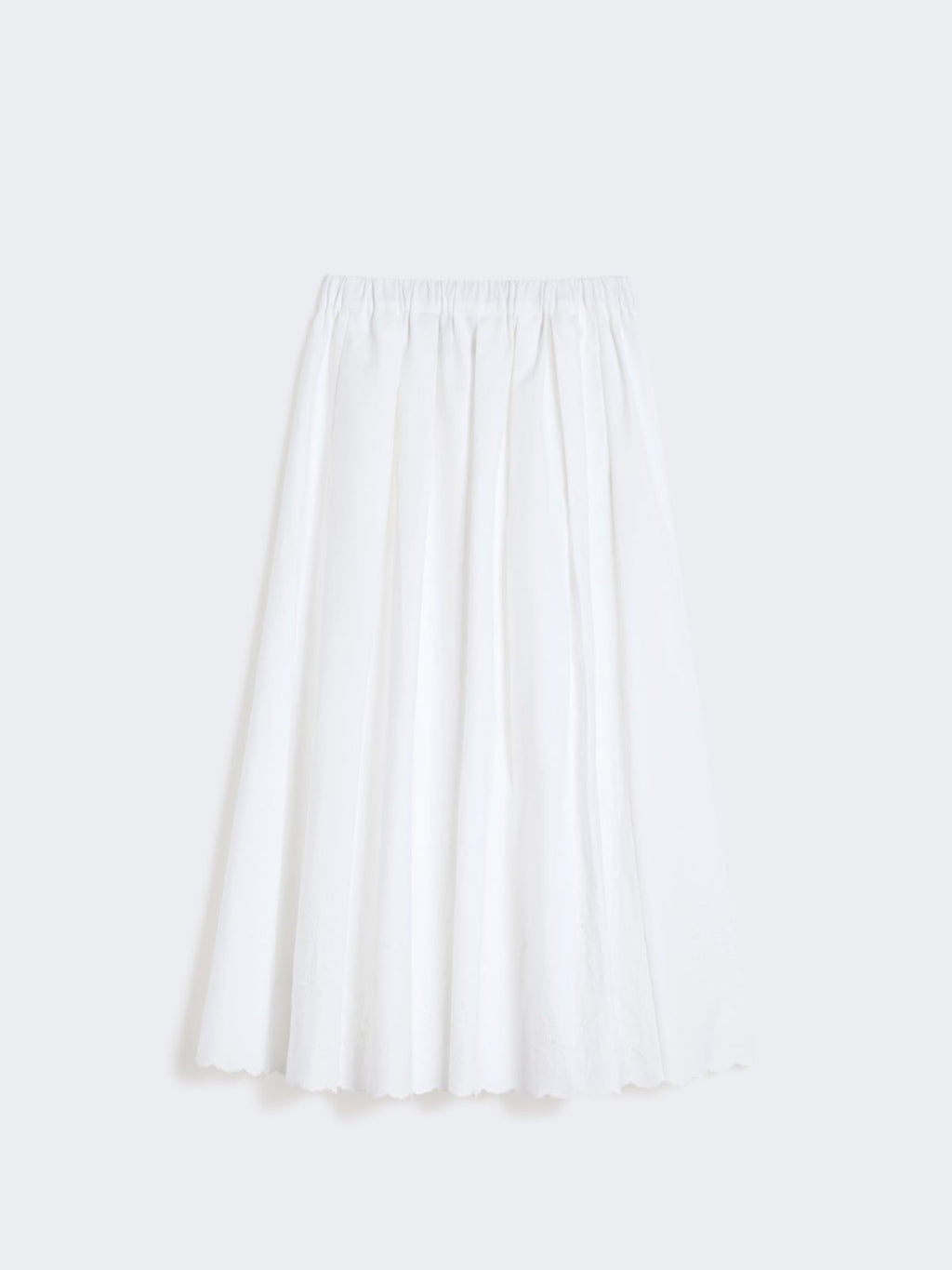 Cotton and linen canvas skirt - WHITE