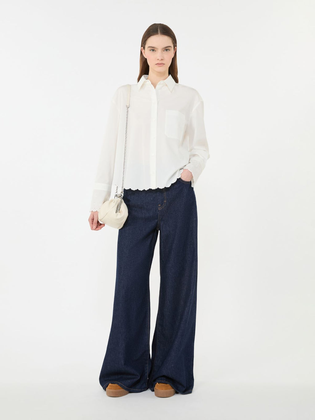 Breast-pocket cotton shirt - IVORY