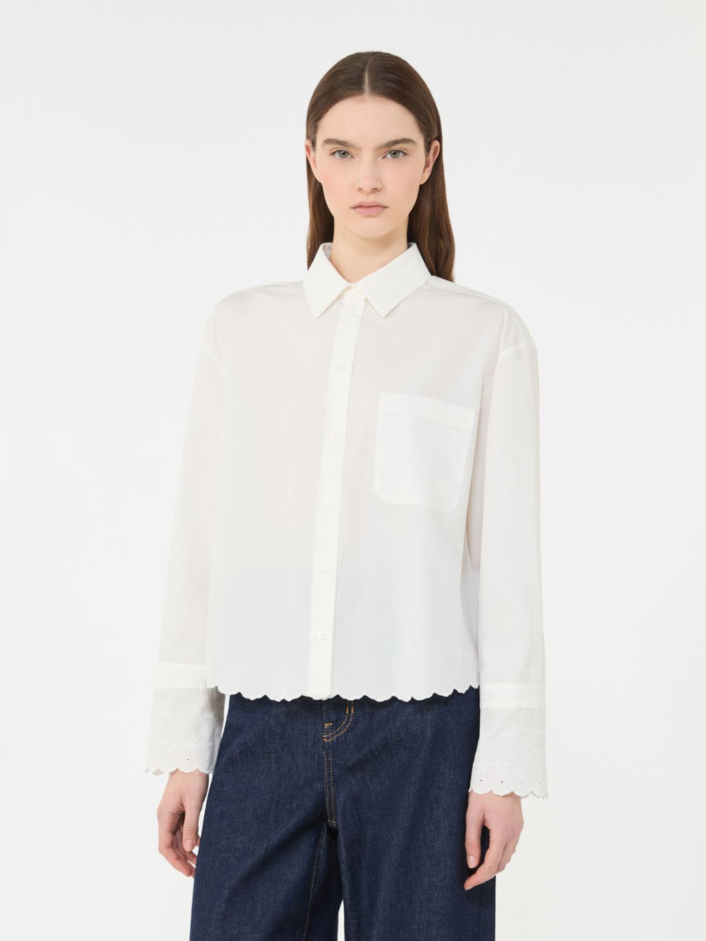 Breast-pocket cotton shirt - IVORY