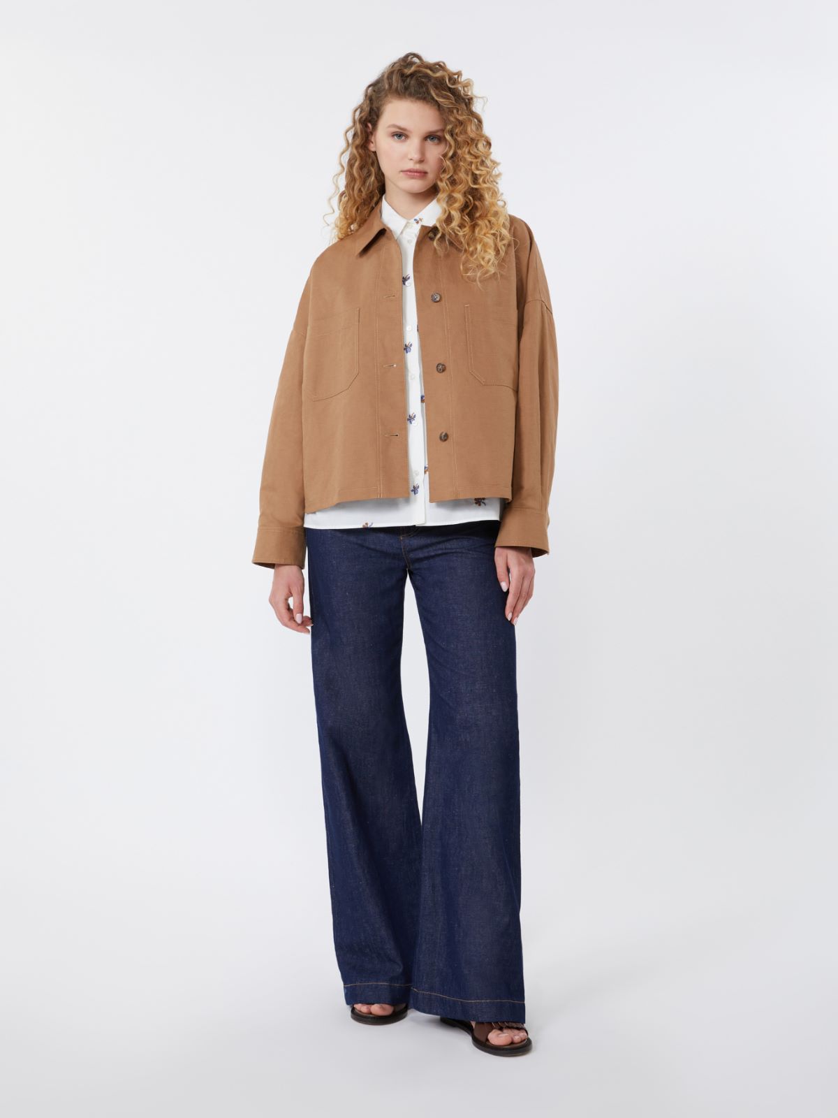 Poplin shirt with embroidery