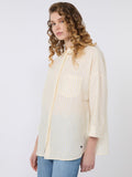 Striped linen canvas shirt - LIGHT YELLOW