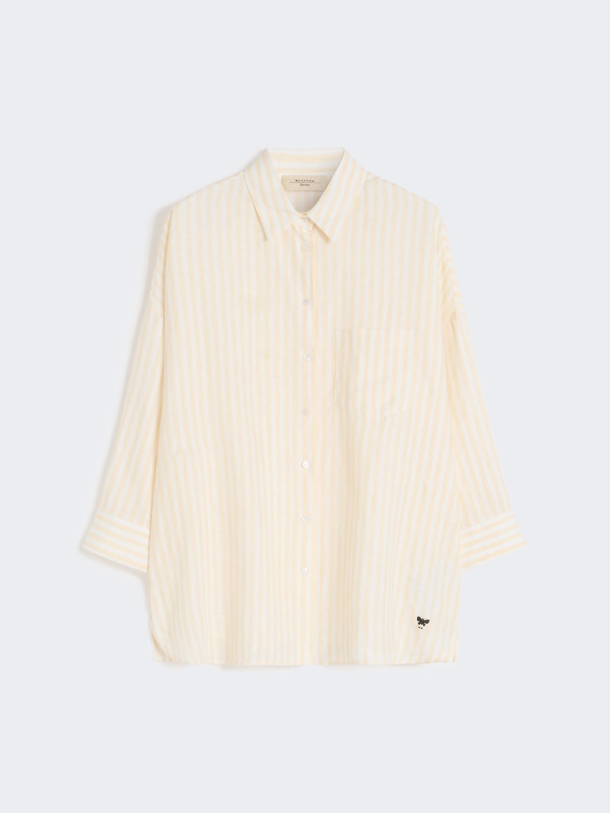 Striped linen canvas shirt - LIGHT YELLOW