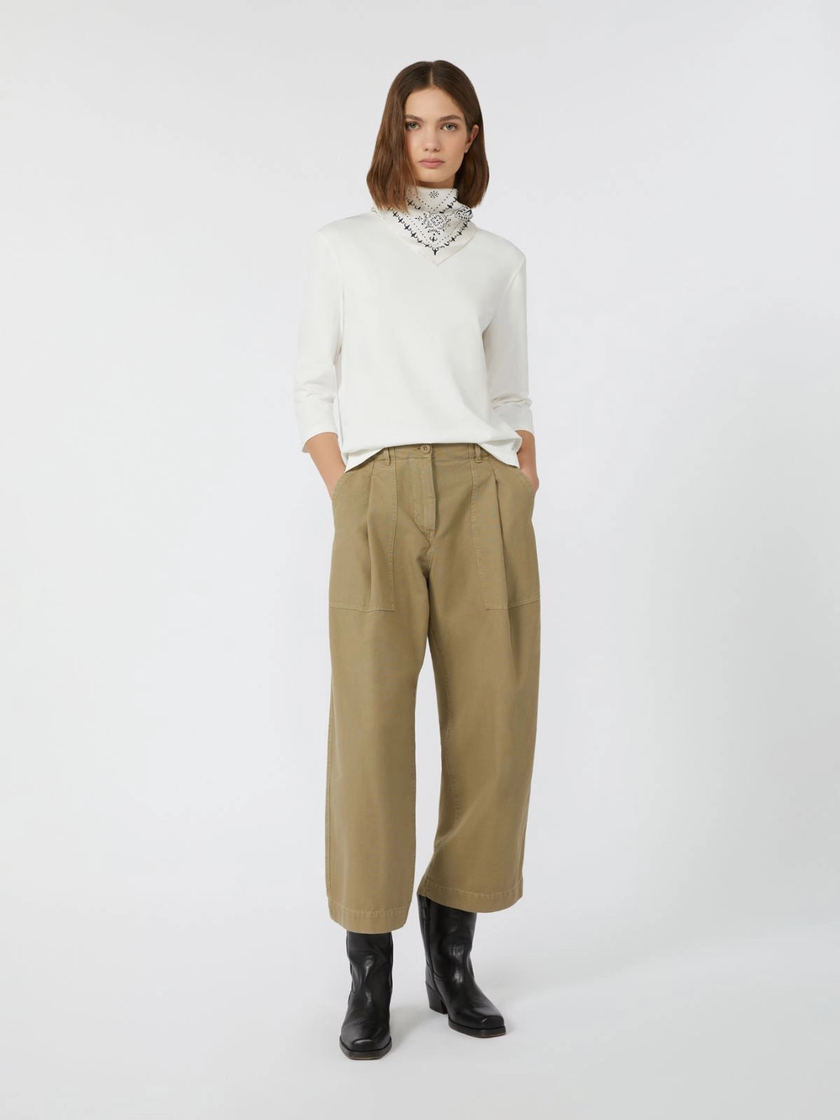 Weekend Max Mara, Canvas barrel-leg jeans