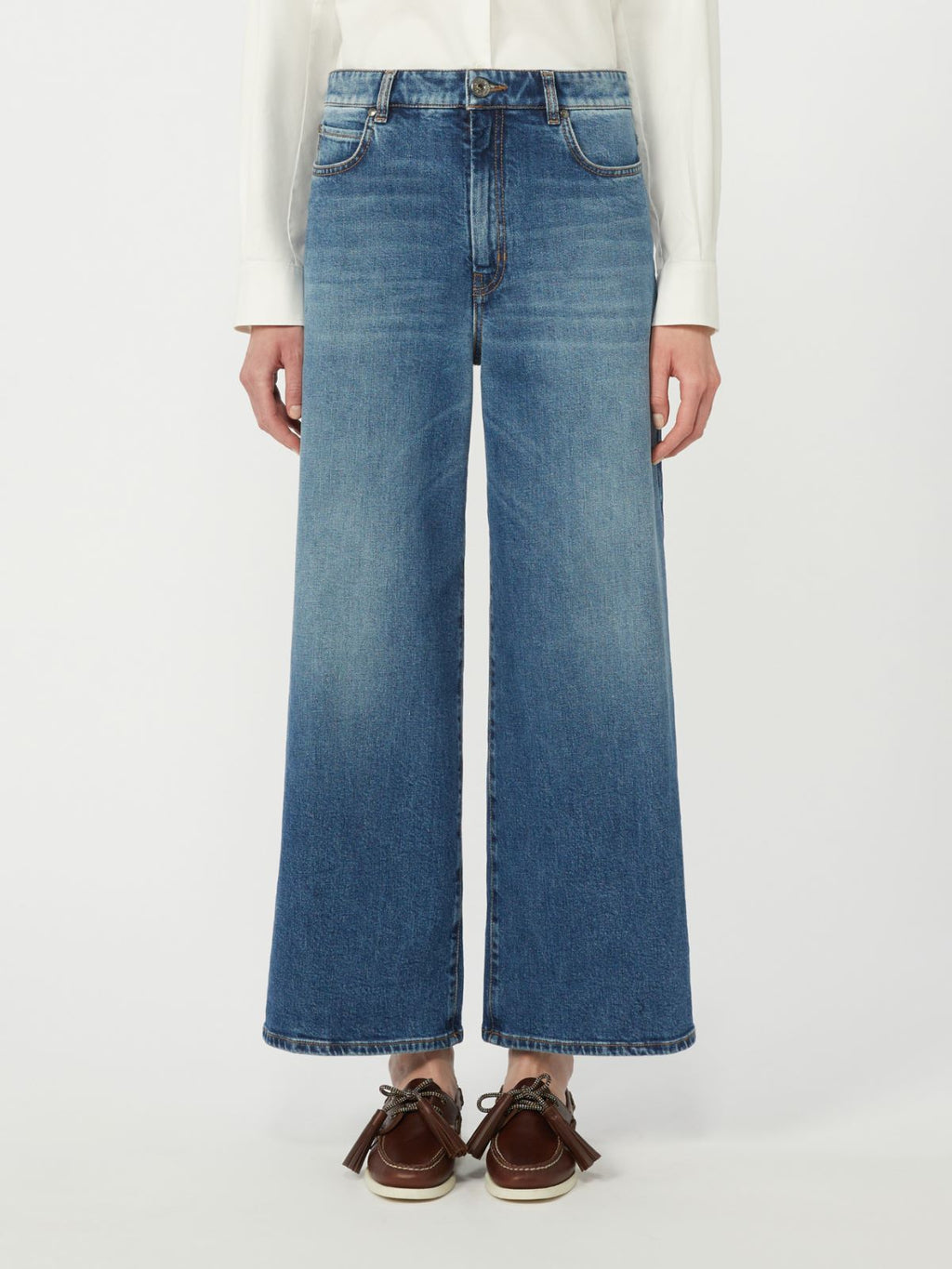 Flared comfortable denim jeans - NAVY