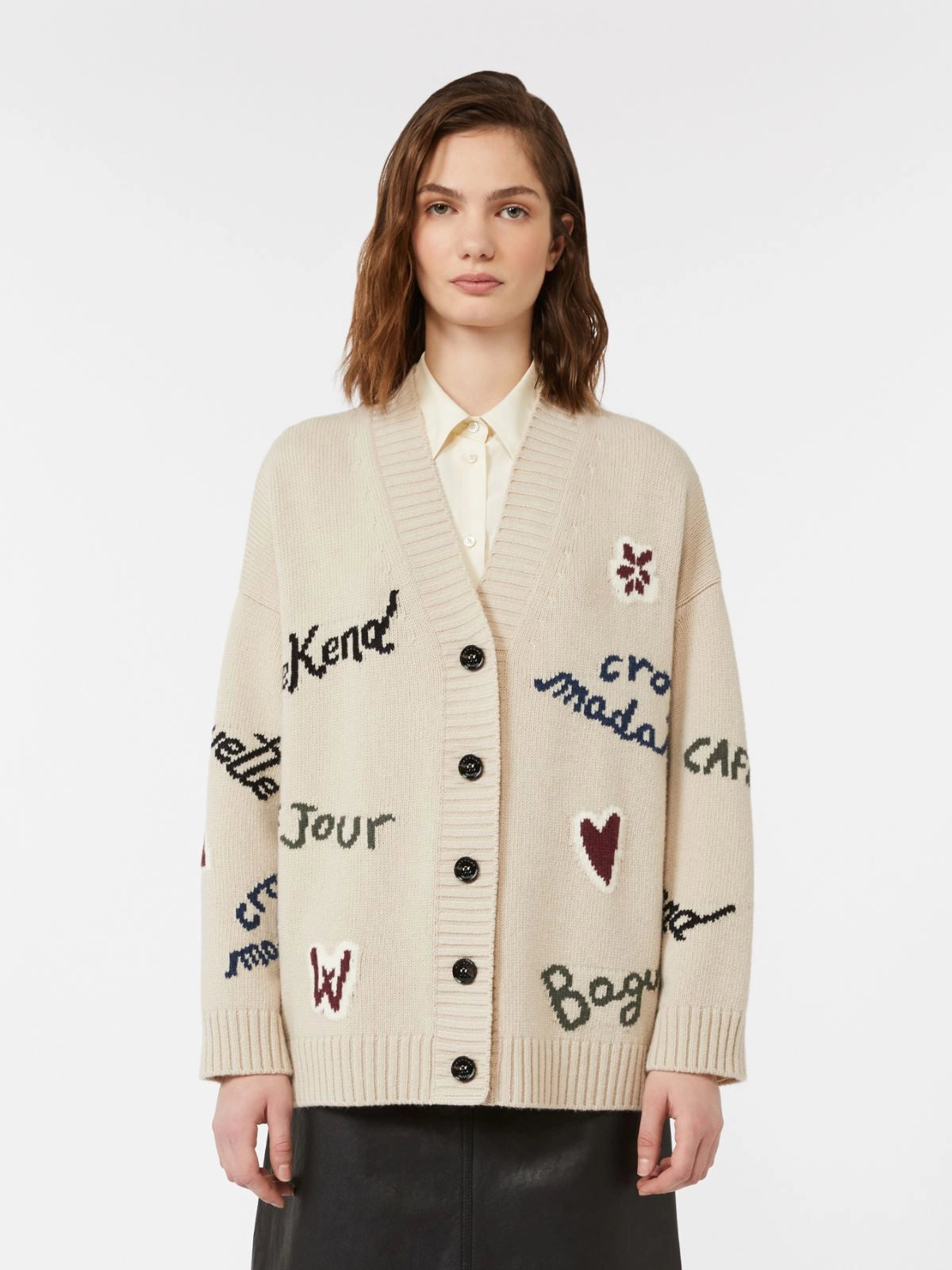Weekend Max Mara, Belgio Wool knit oversized cardigan