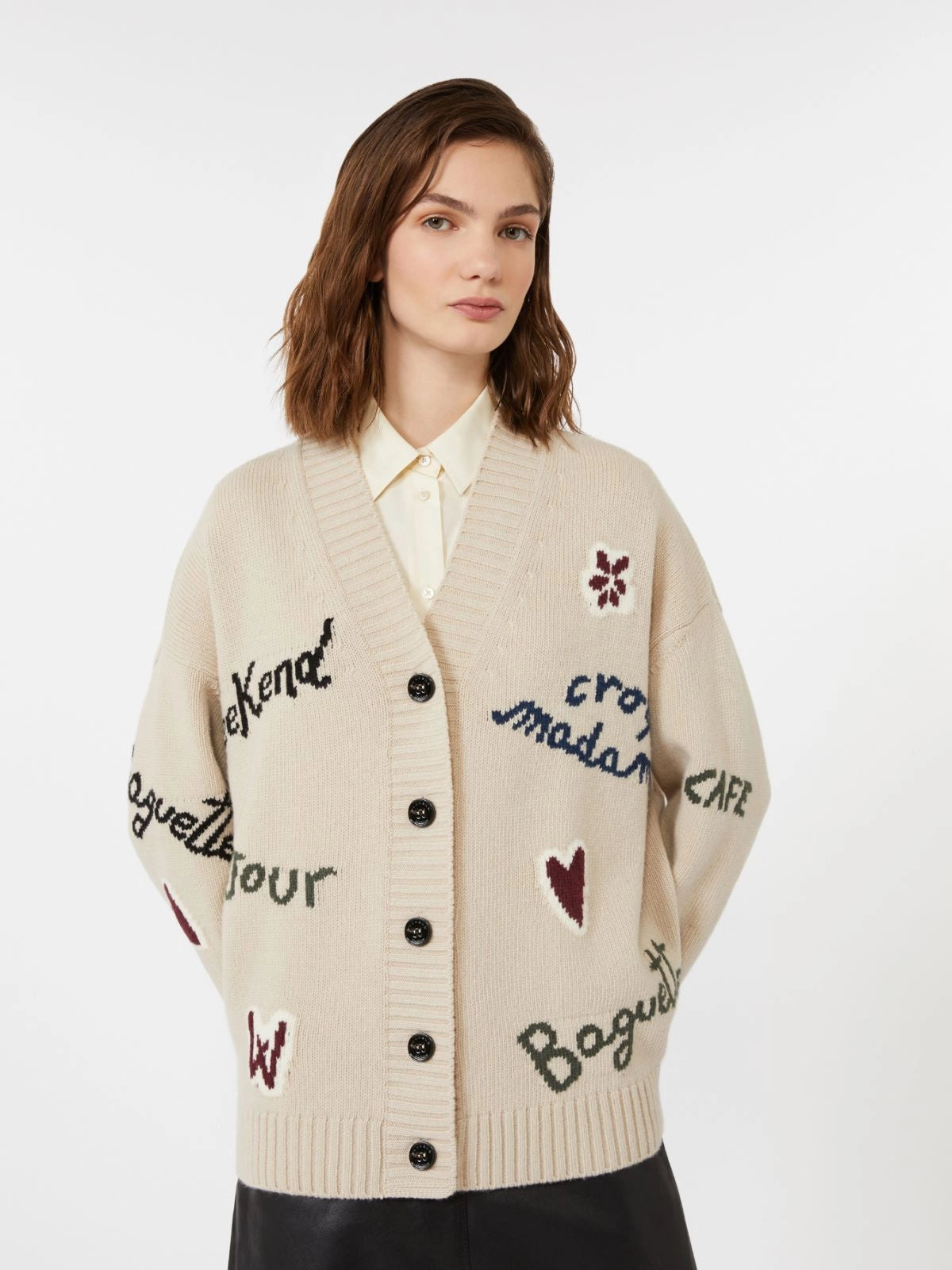 Weekend Max Mara, Belgio Wool knit oversized cardigan