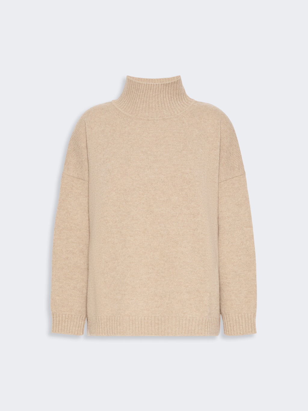Wool knit turtleneck jumper - BEIGE