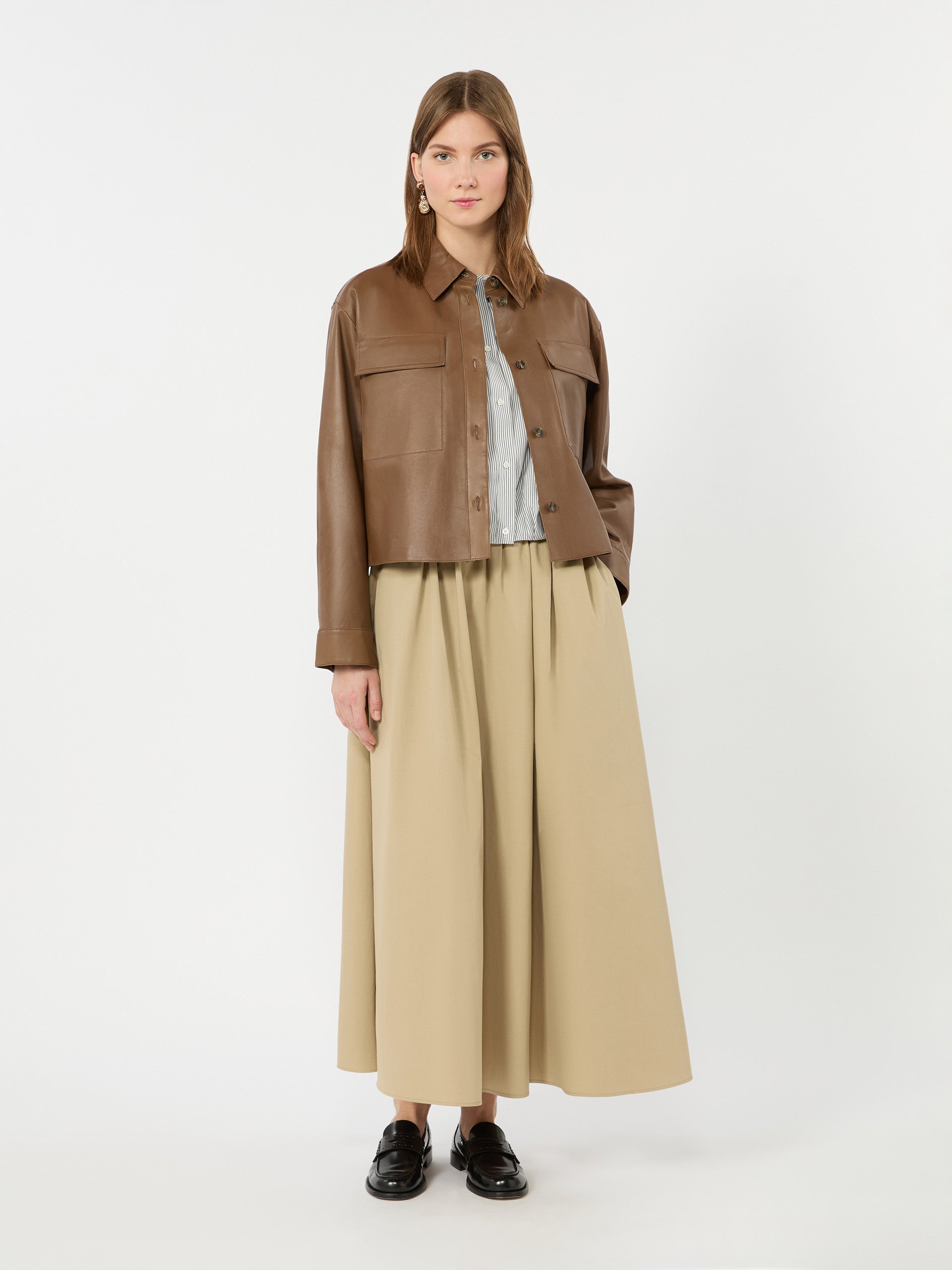 Nappa leather jacket - BROWN