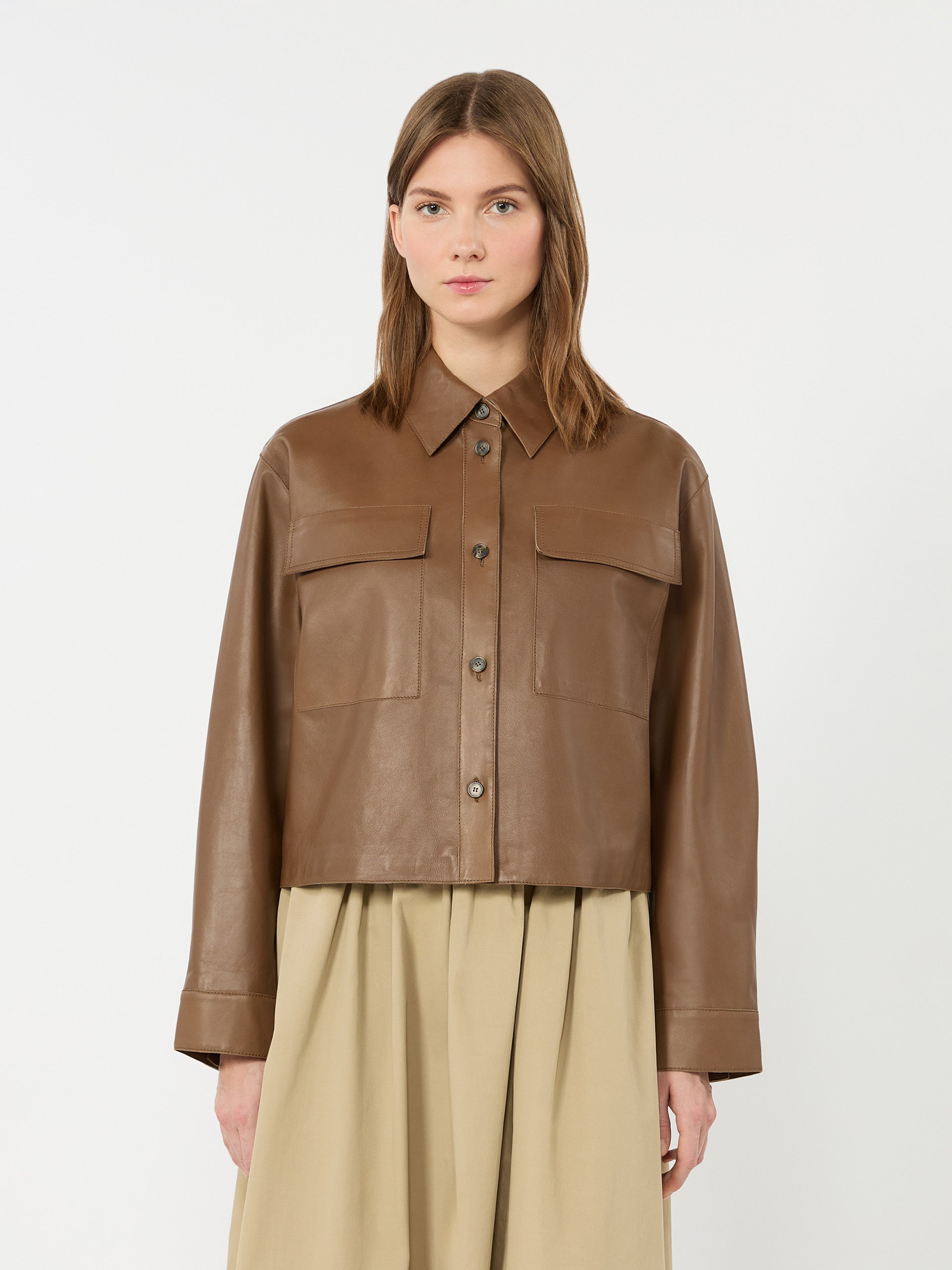 Nappa leather jacket - BROWN